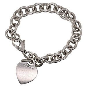 Tiffany & Co Heart Tag Charm Bracelet USED 8 inches